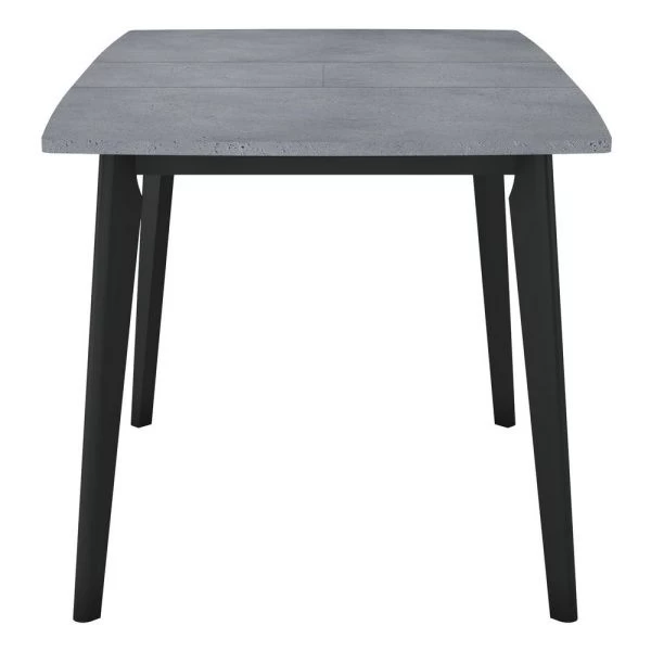 Купить Стол Oslo раскладной 100-130x80x76см, Бетон Портленд, чёрный по низкой цене