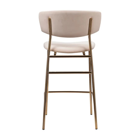 Купить Стул полубарный Elle кремовый с золотыми ножками по выгодной цене для кафе, ресторанов и кухни