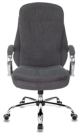 Кресла руководителя - Кресло руководителя Бюрократ T-9950SL Fabric серый Alfa 44 крестов. металл хром