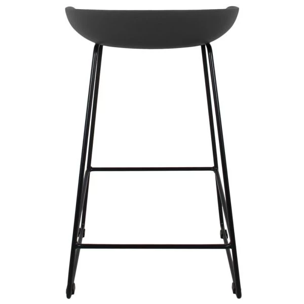Стул полубарный Neo чёрный с чёрными ножками для кафе, ресторанов и кухни