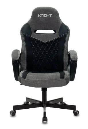 Кресла для геймеров - Кресло игровое Zombie VIKING 6 KNIGHT Fabric серый/черный с подголов. крестовина металл