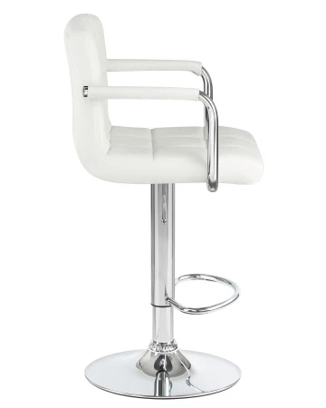 Купить Стул барный DOBRIN KRUGER ARM, белый по выгодной цене для кафе, ресторанов и кухни