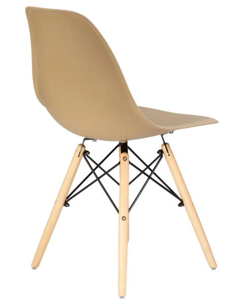 Купить Стул обеденный DOBRIN DSW, ножки светлый бук, цвет бежевый (GR-03) по низкой цене