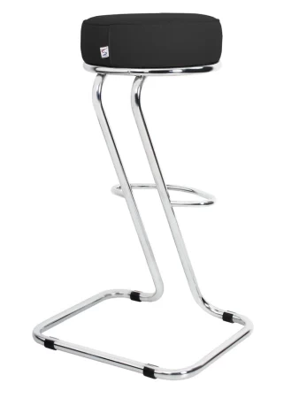 Барный стул Zeta Chrome (Зета) хром  V - Искусственная кожа  Черный