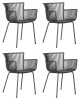 Набор 4 шт Стул обеденный DOBRIN ROSS, темно-серый (GR-04) без подушки