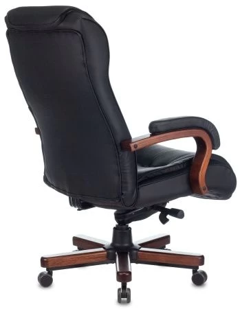 Кресла руководителя - Кресло руководителя Бюрократ T-9926WALNUT черный кожа крестовина металл/дерево