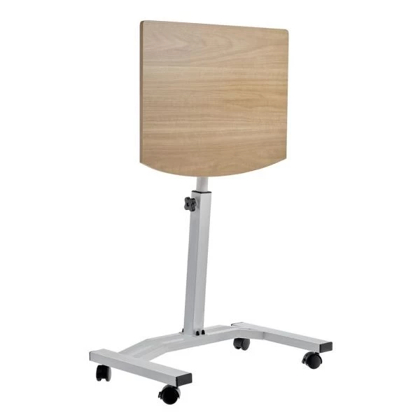 Купить Стол многофункциональный на колёсах, 48x40 см, «РОЛЕТ», 1 ножка, регул.высота, мдф, металл, св. дерево, белый по низкой цене