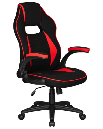 Кресла для геймеров - Кресло игровое DOBRIN RICK, черно-красная ткань