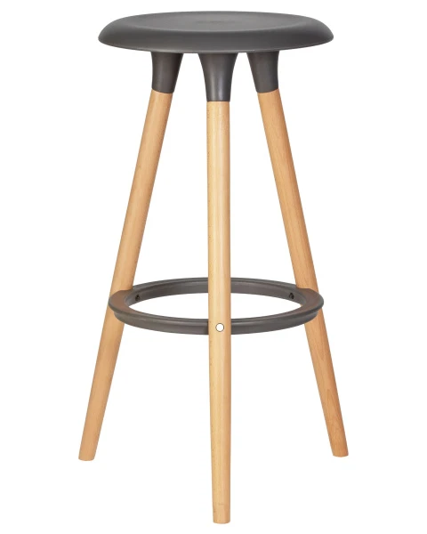 Купить Набор 4 шт Табурет барный DOBRIN ROYCE, ножки светлый бук, цвет темно-серый (GR-04) по низкой цене