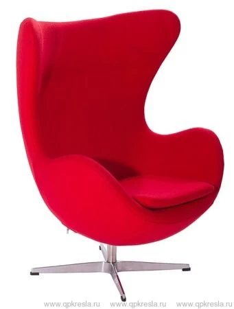 Кресло Arne Jacobsen Style Egg Chair красная шерсть