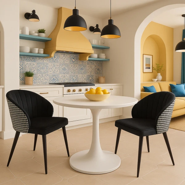 Купить Стул Paola чёрный с жаккардом по низкой цене