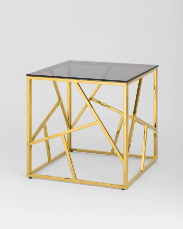 Купить Журнальный столик 55*55 АРТ ДЕКО золото стекло smoke по низкой цене