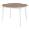Стол Oslo круглый раскладной 110-140x110x76см, Дуб Навара, белый