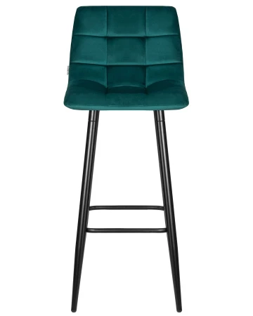 Купить Стул барный DOBRIN NICOLE, черные матовые ножки, морской волны велюр (108-119) по выгодной цене для кафе, ресторанов и кухни