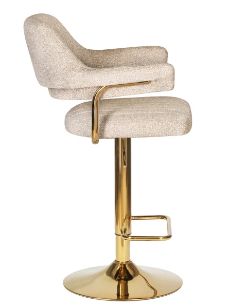 Стул барный DOBRIN CHARLY GOLD, бежевый твид (LEO26) для кафе, ресторанов и кухни