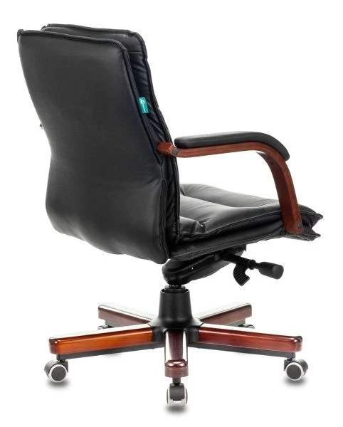 Кресло руководителя Бюрократ T-9927WALNUT-LOW черный кожа низк.спин. крестовина металл/дерево | Купить в КупиКресла.ру