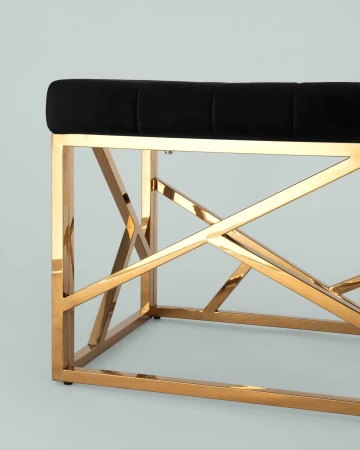 Купить Банкетка-скамейка АРТ ДЕКО велюр черный сталь золото в интернет-магазине КупиКресла.ру