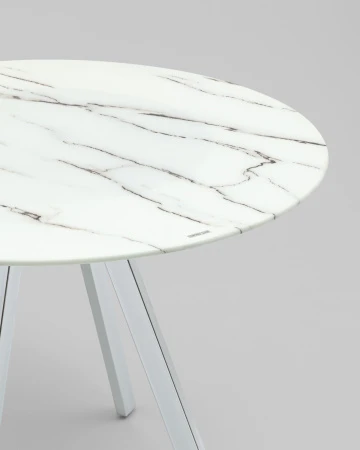 Купить Стол обеденный Хьюстон D100 белый стеклянный по низкой цене