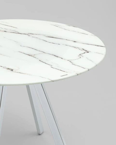 Купить Стол обеденный Хьюстон D100 белый стеклянный по низкой цене