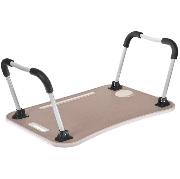 Купить Стол складной с подстаканником «ЛАЙТ», 59,5x39,5x26,4см, мдф, металл, св. дерево, белый по низкой цене