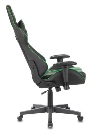 Кресла для геймеров - Кресло игровое Zombie A4 черный/зеленый искусственная кожа с подголов. крестовина пластик