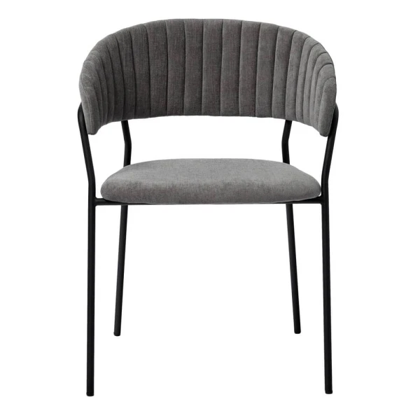 Купить Стул Turin серый вельвет с чёрными ножками по низкой цене