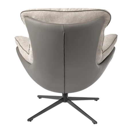 Купить Комплект кресло HUG светло-серый, экокожа, шенилл с оттоманкой светло-серый, экокожа по низкой цене