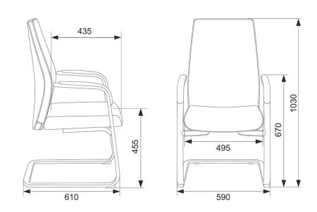 Конференц кресла - Кресло Бюрократ _JONS-LOW-V серый низк.спин. полозья металл хром