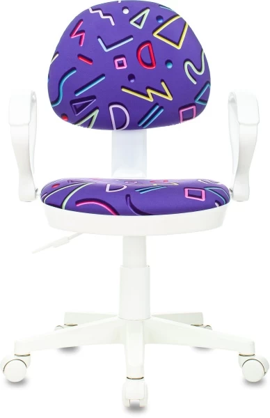 Кресло детское Бюрократ KD-3/WH/ARM фиолетовый Sticks 08 крестов. пластик пластик белый