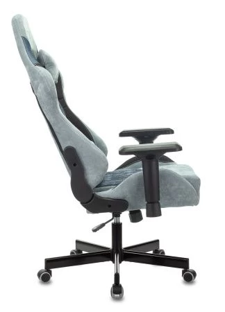 Кресла для геймеров - Кресло игровое Zombie VIKING 7 KNIGHT Fabric синий текстиль/эко.кожа с подголов. крестовина металл