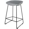 Купить Стул полубарный Neo серый с чёрными ножками по выгодной цене для кафе, ресторанов и кухни