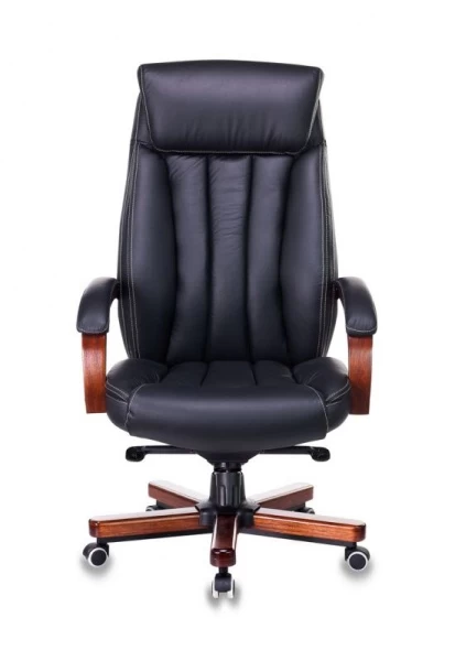 Кресло руководителя Бюрократ T-9922WALNUT черный кожа крестовина металл/дерево | Купить в КупиКресла.ру