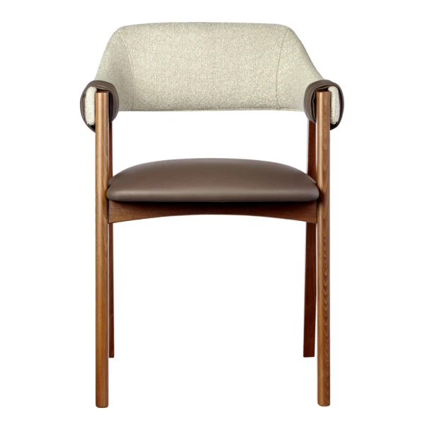 Купить Стул KELLI бежевый букле, экокожа коричневая, орех по низкой цене