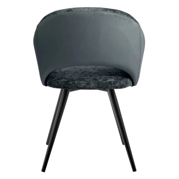 Купить Стул Bruno серый шенилл с экокожей с поворотным механизмом по низкой цене