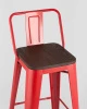 Купить Стул барный TOLIX WOOD со спинкой красный глянцевый по выгодной цене для кафе, ресторанов и кухни