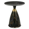 Купить Кофейный столик Secret диам.40см x 54см, чёрный мрамор, металл, керамика по низкой цене