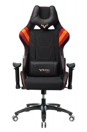 Кресла для геймеров - Кресло игровое Zombie VIKING 4 AERO черный/красный искусст.кожа/ткань с подголов. крестовина пластик