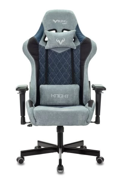 Кресло игровое Zombie VIKING 7 KNIGHT Fabric синий текстиль/эко.кожа с подголов. крестовина металл | Купить в КупиКресла.ру