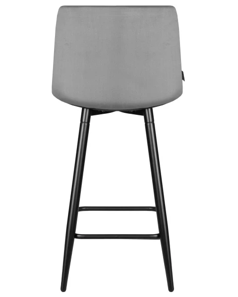 Стул полубарный DOBRIN OLIVIA, черные матовые ножки, темно-серый велюр (108-91) для кафе, ресторанов и кухни
