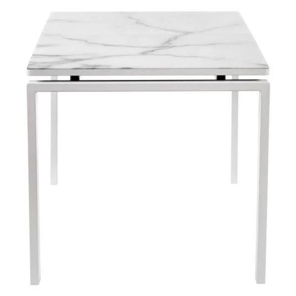 Купить Стол Areal раскладной 140-180х80х75 белый мрамор с белыми ножками по низкой цене