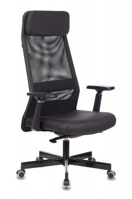 Кресло руководителя Бюрократ T-995 черный TW-01 эко.кожа/сетка с подголов. крестовина металл черный