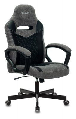 Кресло игровое Zombie VIKING 6 KNIGHT Fabric серый/черный с подголов. крестовина металл