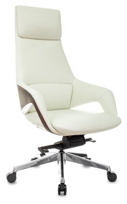 Кресло руководителя Бюрократ _DAO-2 бежевый кожа с подголов. крестовина алюминий