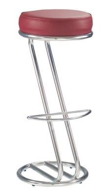 Барный стул Зета хром (Искусственная кожа V 27 красный)