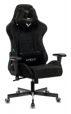 Кресло игровое Zombie VIKING KNIGHT Fabric черный Light-20 с подголов. крестовина металл
