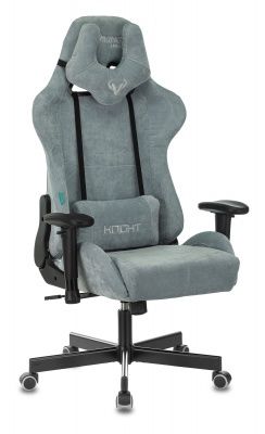 Кресло игровое Zombie VIKING KNIGHT Fabric серо-голубой Light-28 с подголов. крестовина металл