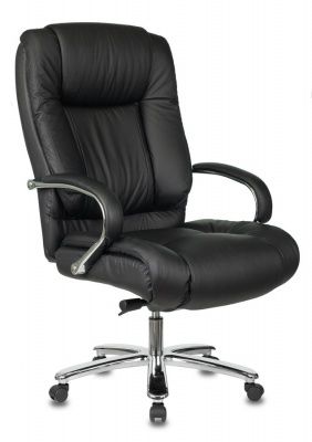 Кресло руководителя Бюрократ T-9925SL черный кожа крестовина металл хром