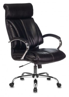 Кресло руководителя Бюрократ T-9904NSL черный Leather Venge Black искусственная кожа крестовина металл хром