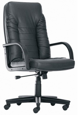 Кресло руководителя Танго пластик (Экокожа Санторини/Родос Черный)
