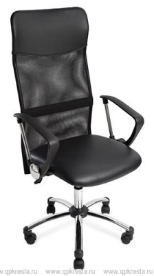Кресло руководителя HT-FDS-3112 (Экокожа/ Ткань TW Черный)
